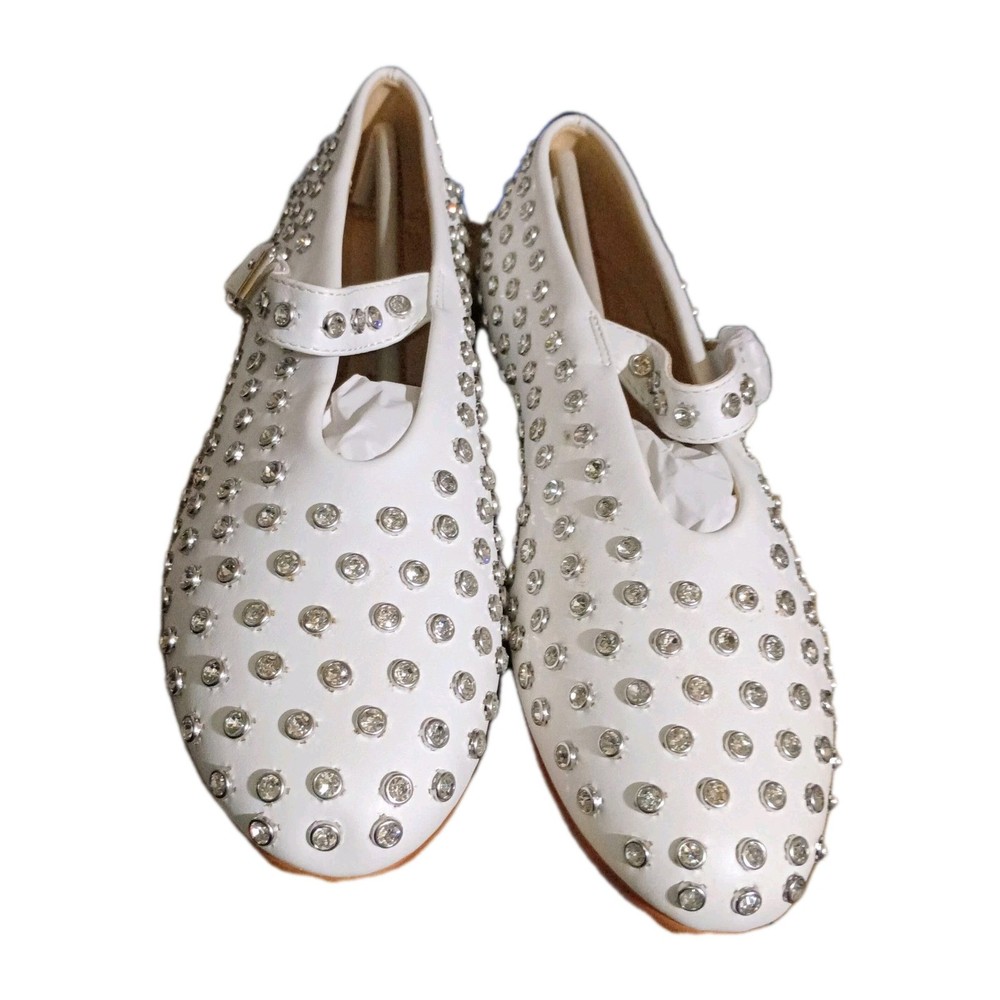 Women's Rhinestone Studded Mary Jane Ballet Flats New US 8.5