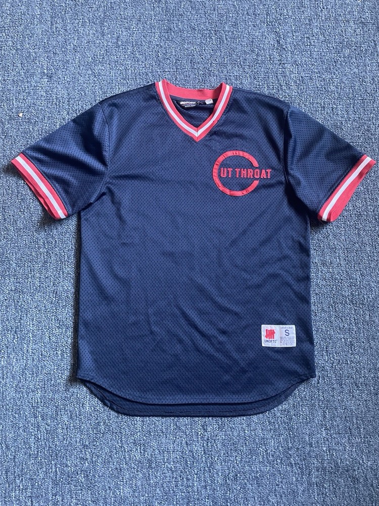 Undefeated UNDFTD Cut Throat Baseball Jersey Mesh Grey Shirt Size Small