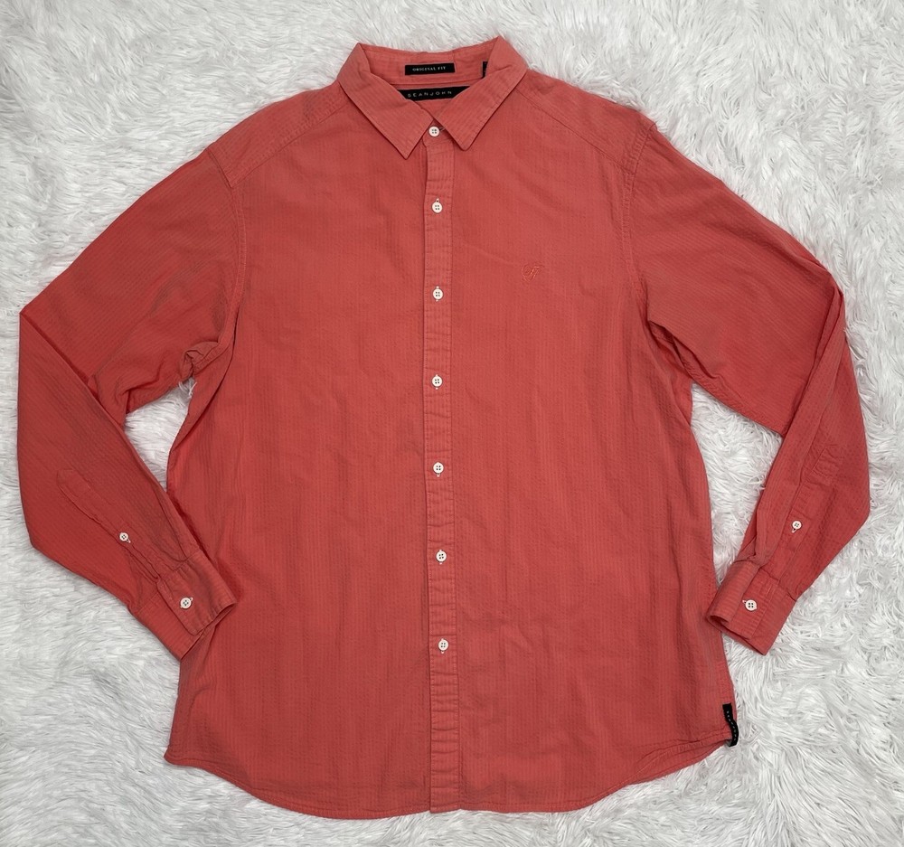 Sean John Button Up Shirt Men’s Size XL Long Sleeve Cotton Y2K