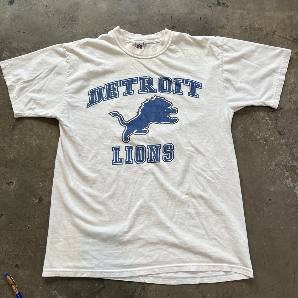 Vintage Detroit Lions T-Shirt Large Grunge Nfl Football Sports Retro Vtg