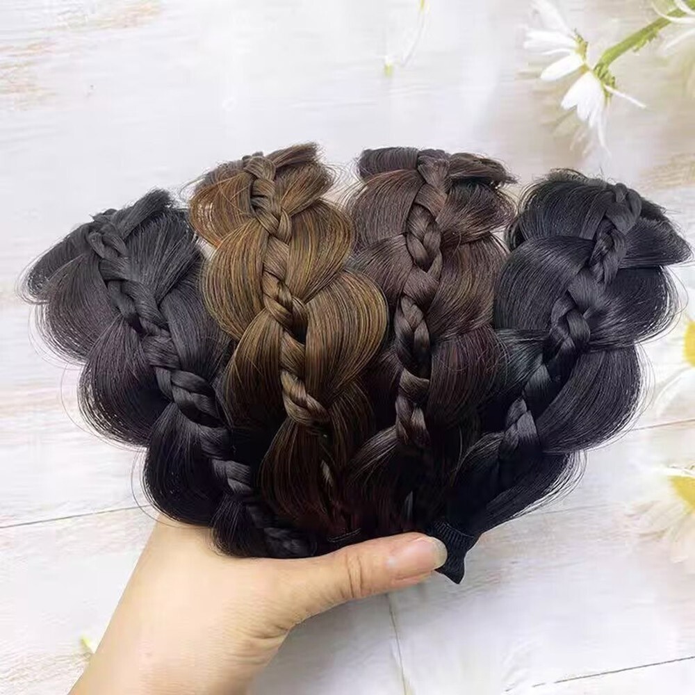 Retro Wide Fishbone Braids Headband for Women Fashion Hair Hoop