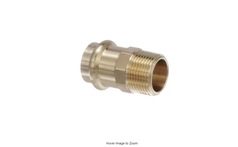 Viega ProPress 1/2 in. Press x 1/2 in. MPT Zero-Lead Bronze Adapter.
