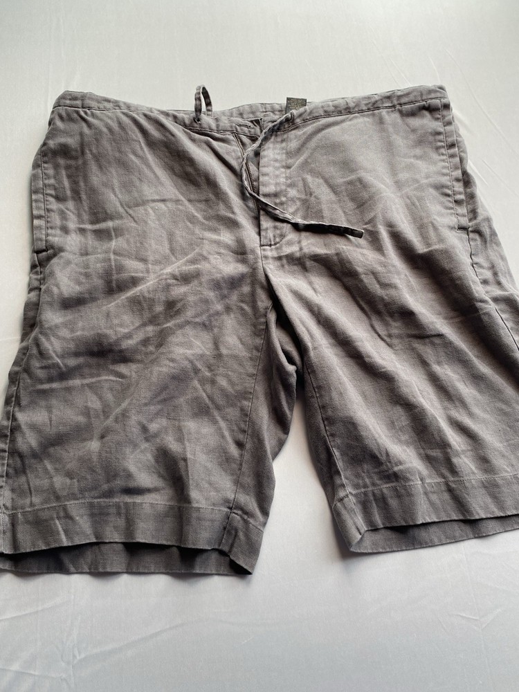 Banana Republic Men’s 100% Linen Shorts Grey Size 38 Drawstring Casual 9