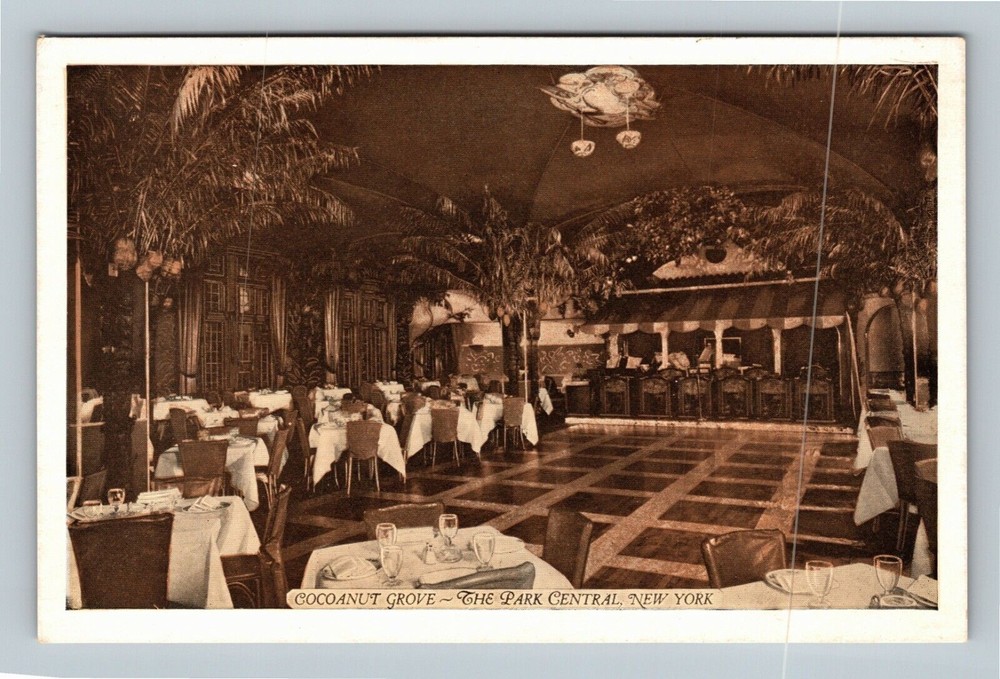 1927 Park Central Hotel Coconut Grove Antique Vintage New York City Postcard