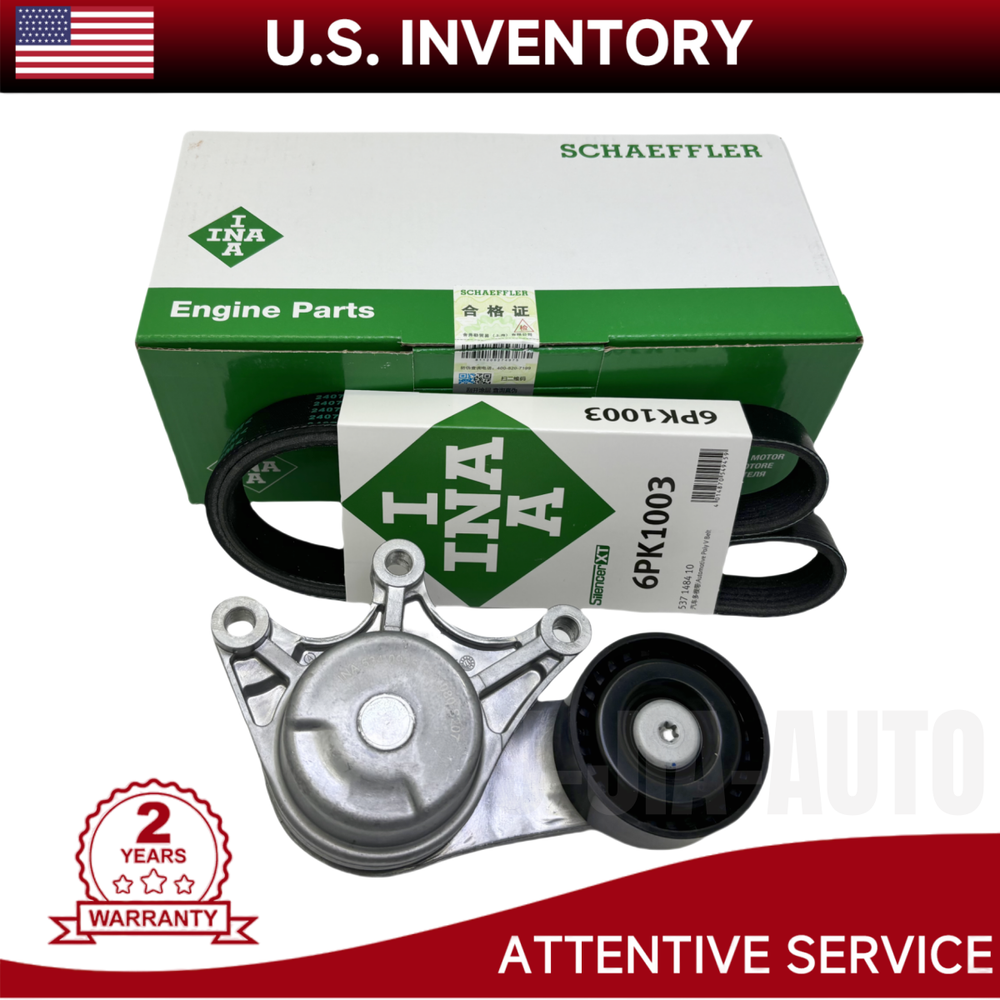 BMW 328i 428i 528i Belt Tensioner with Pulley & Drive Belt 6PK1003 11287594969