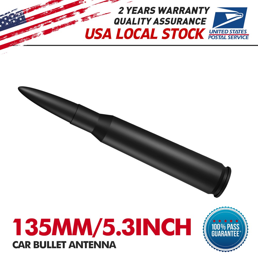 5.3inch 50 Cal Bullet Antenna Quality With Screws For 1985-2005 GMC Sierra 1500