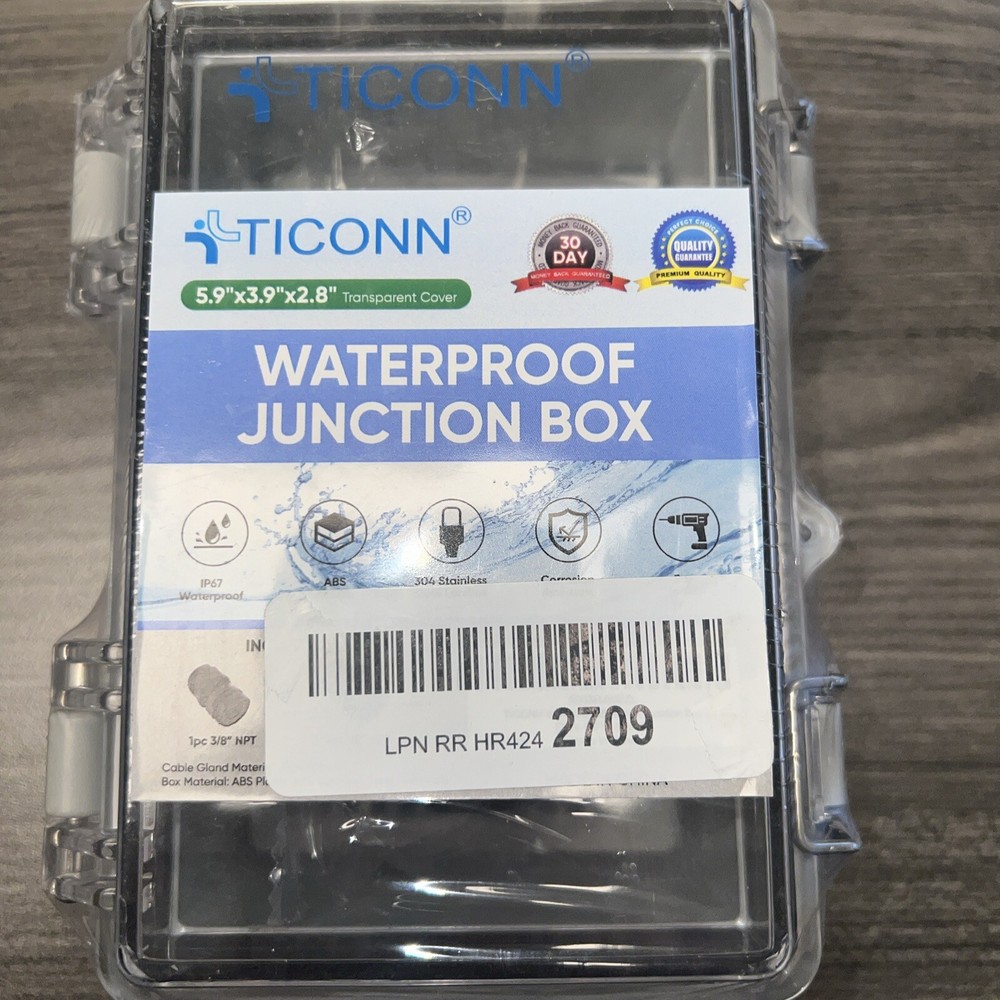 Waterproof Electrical Junction Box IP67 ABS Plastic Enclosure with Hinged Cover-image