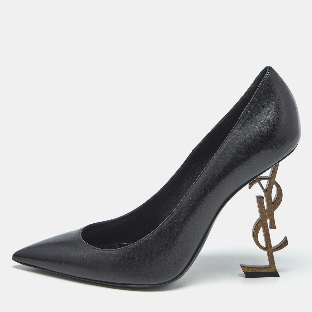 Saint Laurent Black Leather Opyum Pumps Size 41