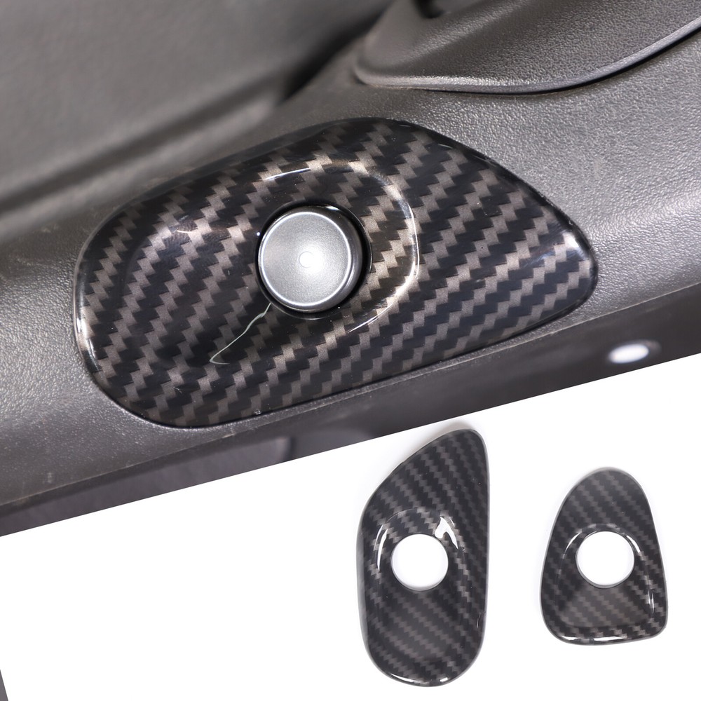 Carbon ABS Interior Door Switch Button Trim Frame Cover For Corvette C6 2005-13