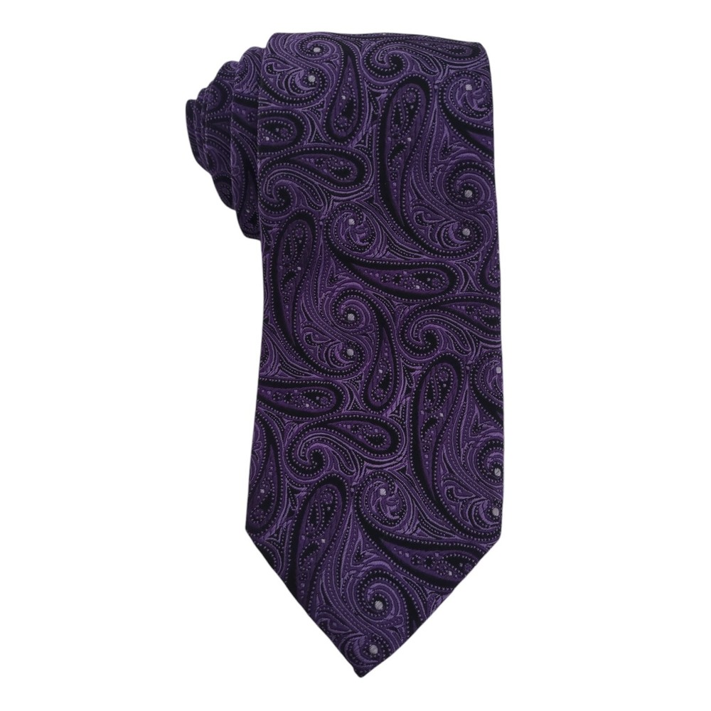 CHAPS Tie Purple Men’s Paisley 100% Silk Necktie 3
