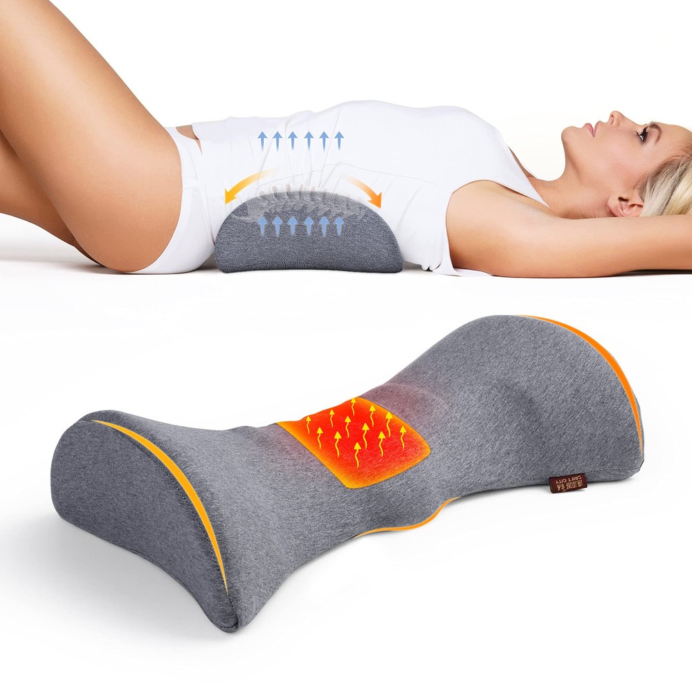 Lumbar Support Pillow for Sleeping, Heated Lower Back Pillow with Graphene He...