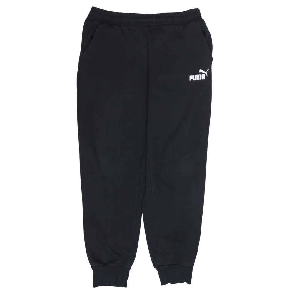 Puma Mens Joggers Black Elastic Waist Tapered Fit Side Pockets Gym Running M