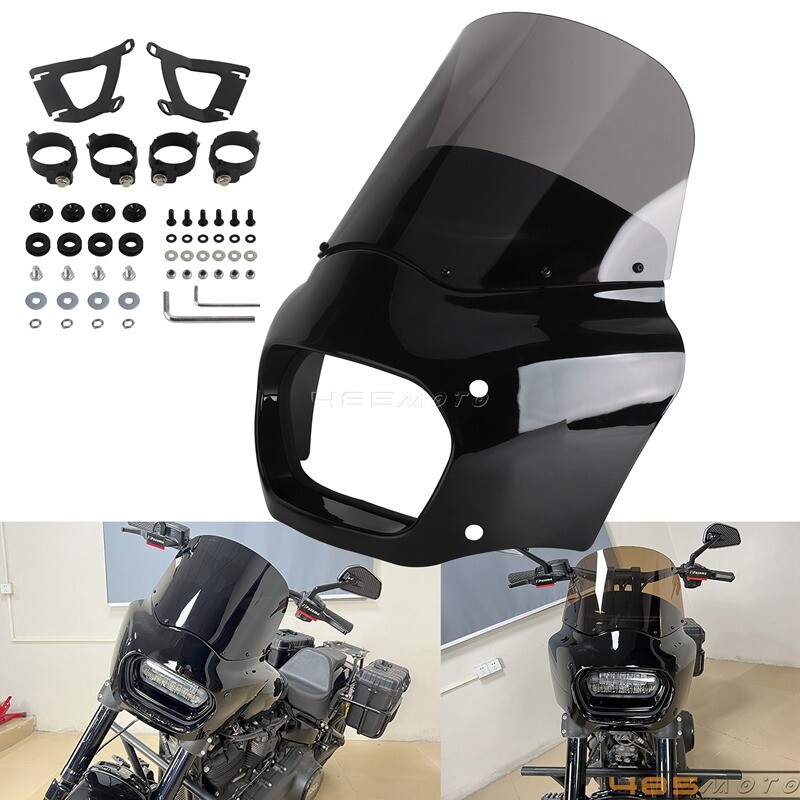 For Harley Softail Fat Bob FXFB FXFBS 2018-2024 Front Head Fairing + Windshield