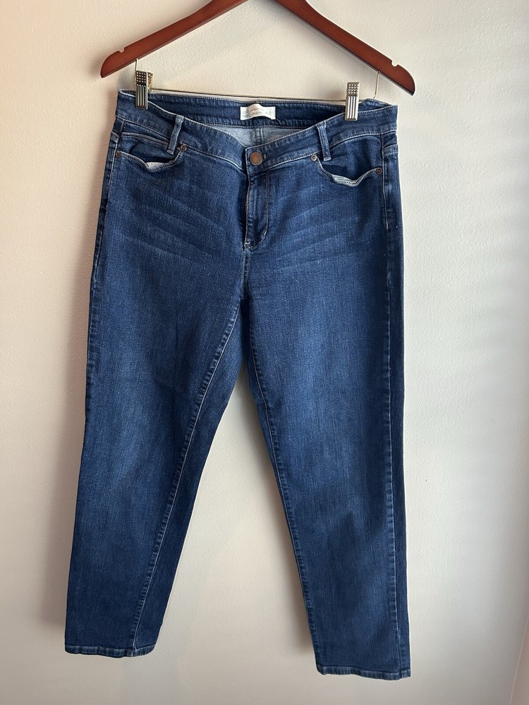 J Jill Jeans Womens Size 12 Denim Blue Slim Boyfriend Straight Leg
