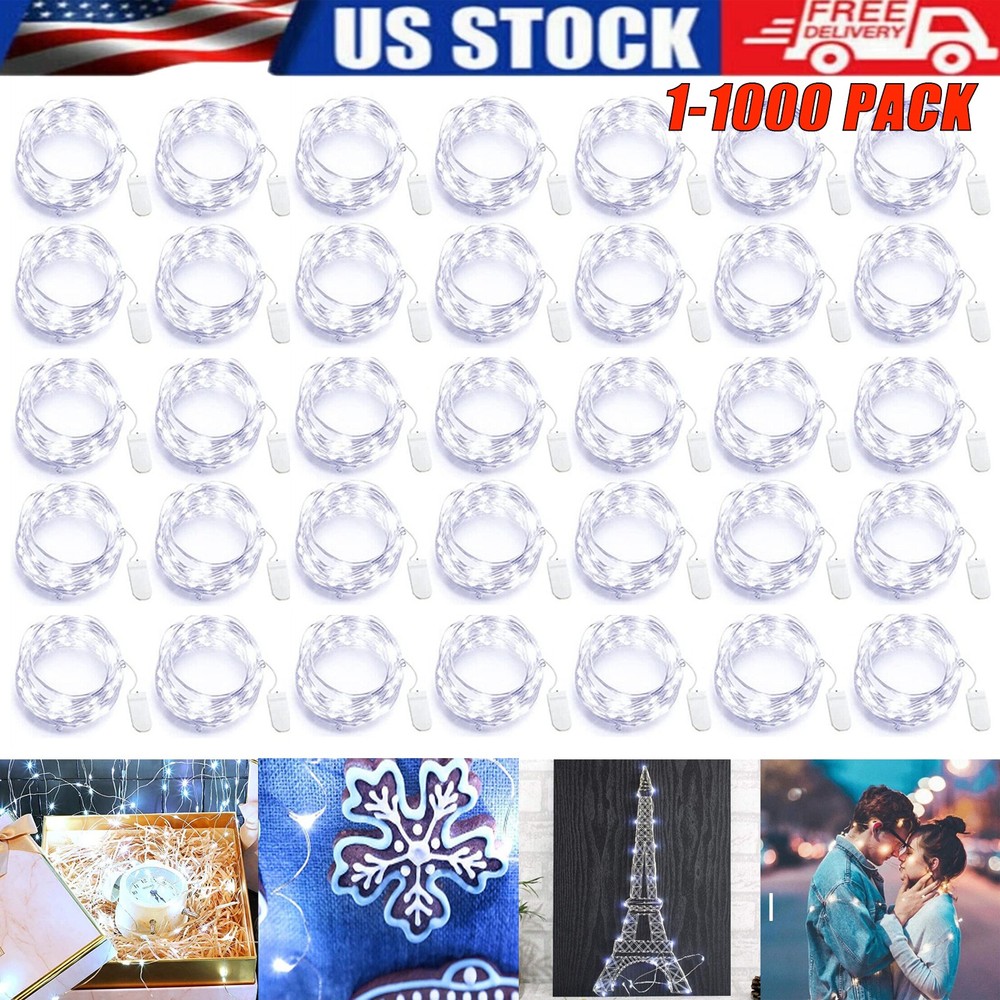Lot 6.6ft 20 LEDs Battery Operated Mini LED Copper Wire String Fairy Lights Xmax