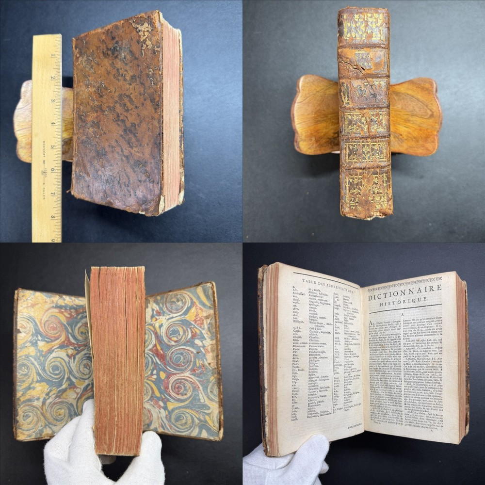 18th c French Dictionnaire Historique Portatif Vol 1 Leather Ladvocat