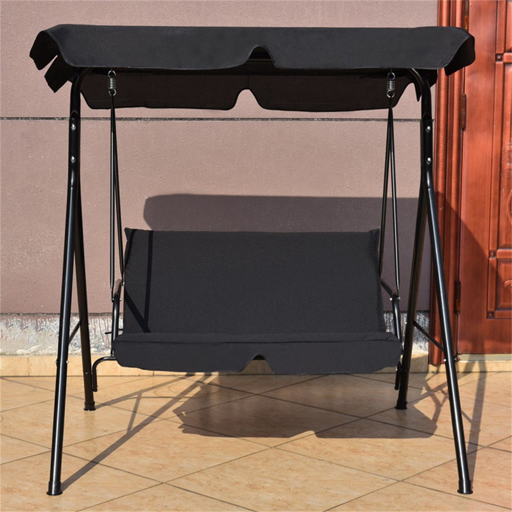 2-Seat Outdoor Patio Swing Chair with Shade for Garden Lounge Comfort