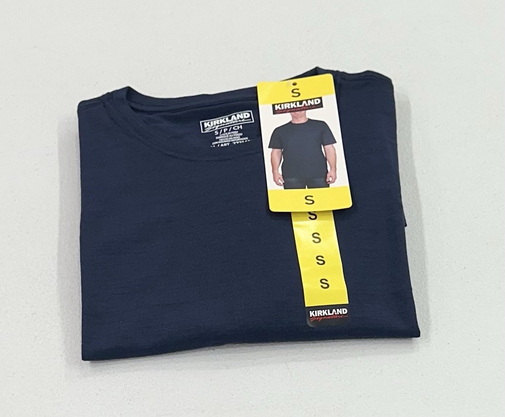 Kirkland Signature Men's Pima Cotton Tee, Navy, Size S
