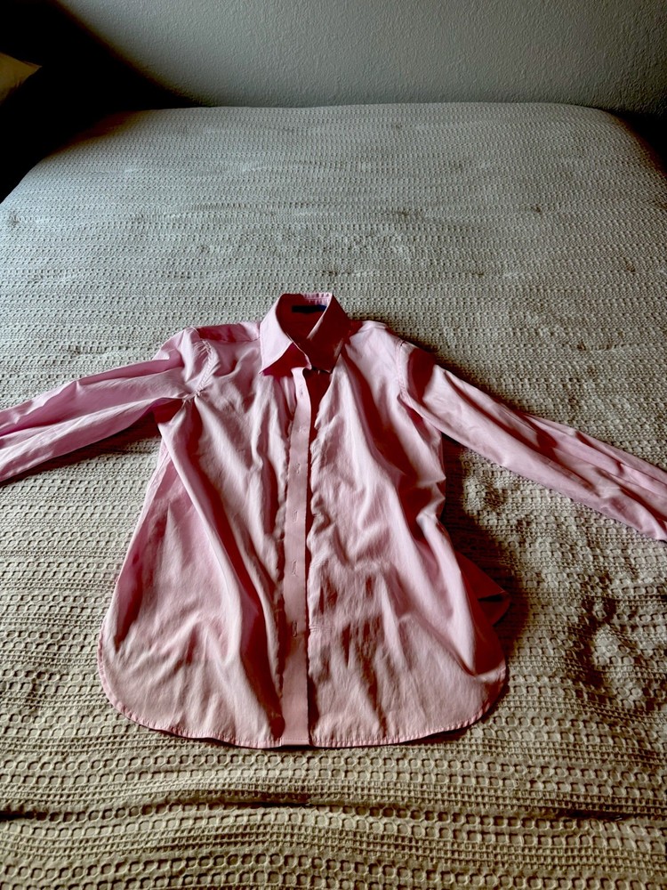 J.McLaughlin Womens Pink Cotton Stretch Button Down Shirt Size Small