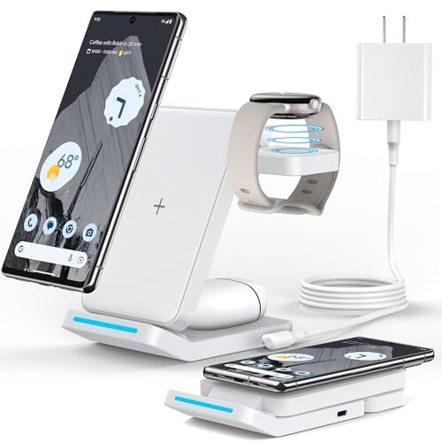 3 in 1 Foldable Wireless Charger for Google Pixel Watch 2, Charging Stand for