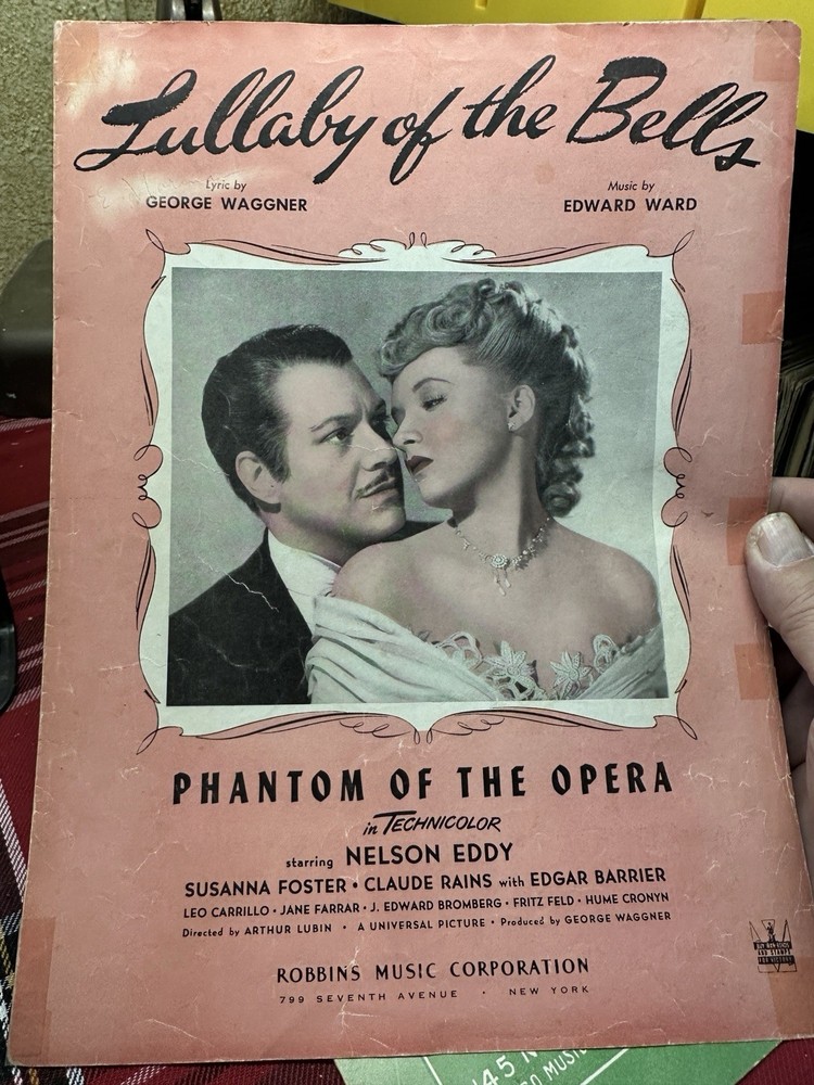 M 1943 Horror Star Claude Rains Sheet Music (Phantom Of The Opera)