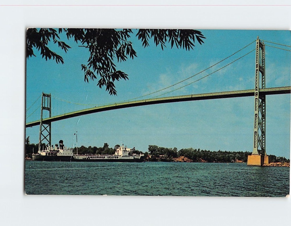 Postcard The American Span of the 1000 Islands Bridge Wellesley Island NY USA