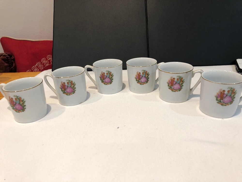Set of 6 Small Mugs / ESPRESSO/ Moche CUPS with Classical design