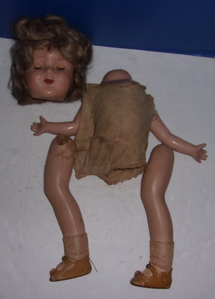 Pre Owned Old Vintage Composition Shirley Temple Doll Needs TLC