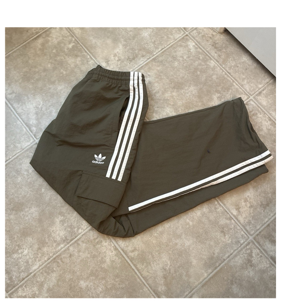 adidas Originals Track Pants Olive Green Men's S Pockets Elastic Waist
