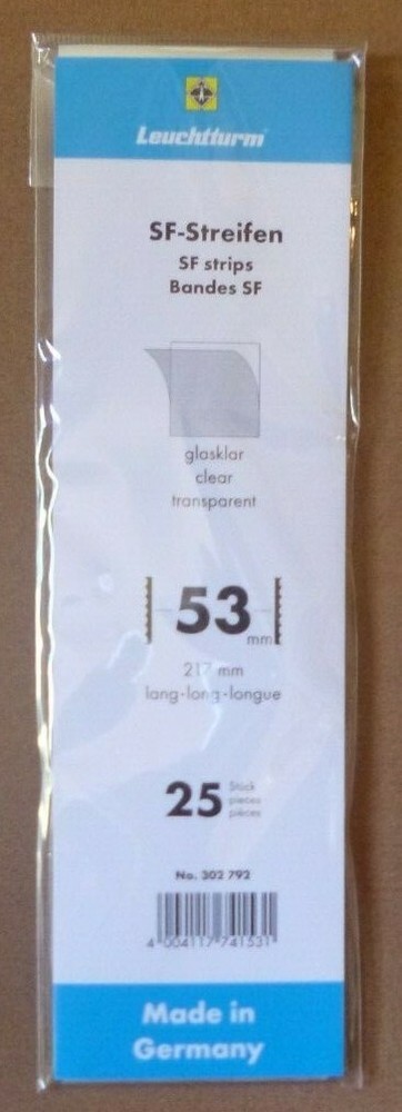 LIGHTHOUSE STAMP MOUNTS CLEAR Pack 25 Strips 217mm x 53mm - Ref. No. 302 792