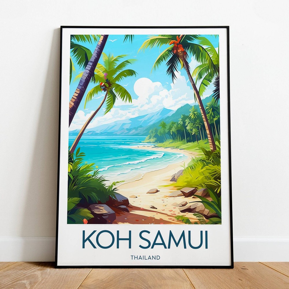Koh Samui Travel Print Thailand Koh Samui Poster Koh Samui Print Wall Art Beach
