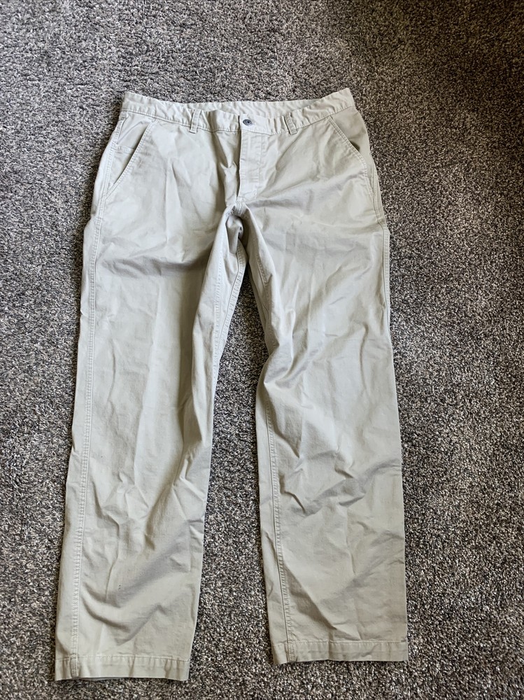 North Face Pants Size 38x32 Tan Canvas Cotton Straight Leg Hiking Durable Mens