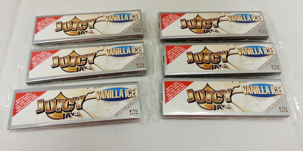 6-Pack Juicy Jay Superfine Vanilla Ice Rolling Papers with Free Shipping