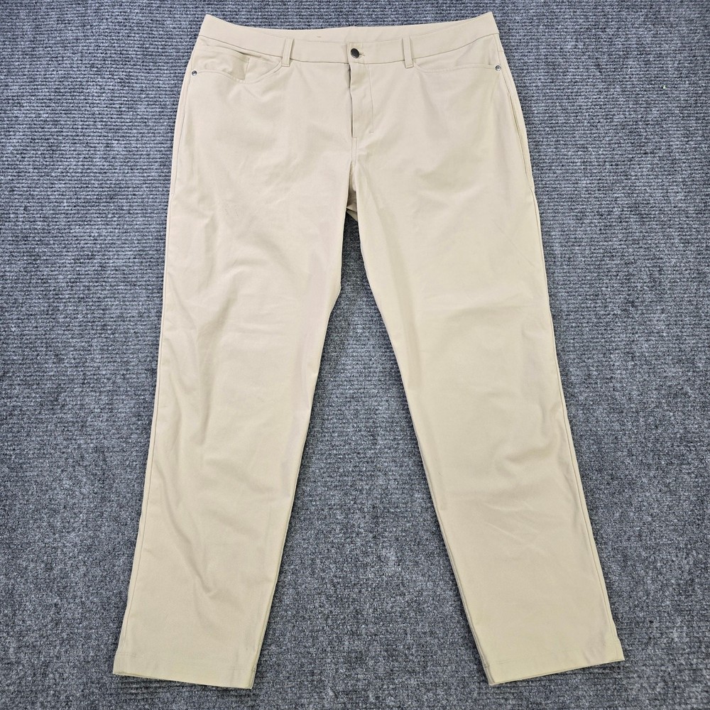Lululemon ABC Pant Mens 40x30 Beige Classic Fit Warpstreme 5 Pocket