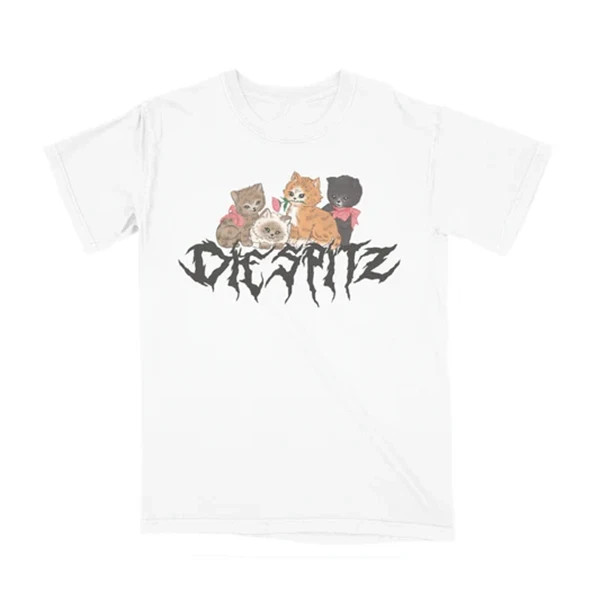 Die Spitz Band Cute Cat Shirt White Cotton Unisex Size S-5XL 2X0035