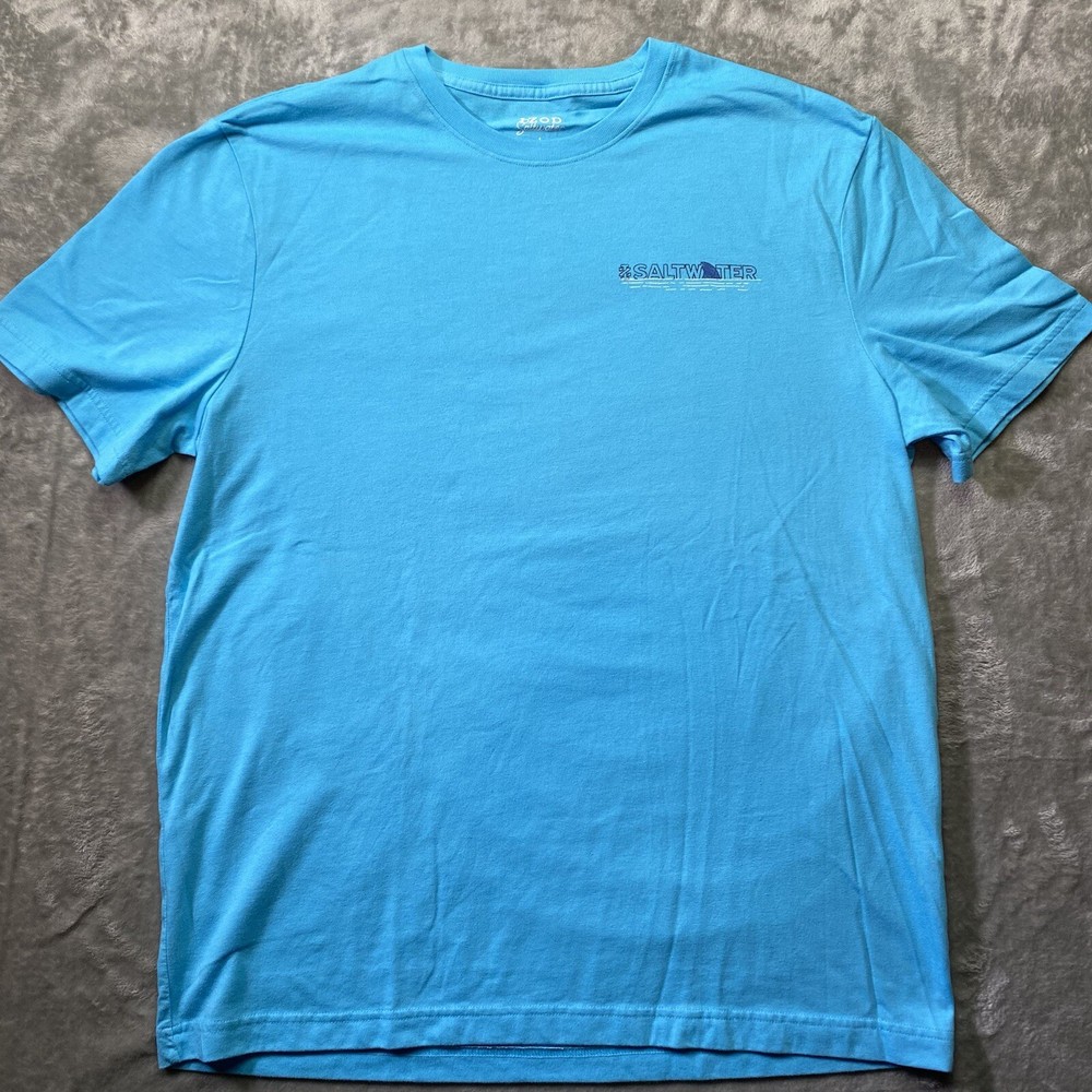 Men’s IZOD Blue Saltwater Shark Graphic T-Shirt Size Large