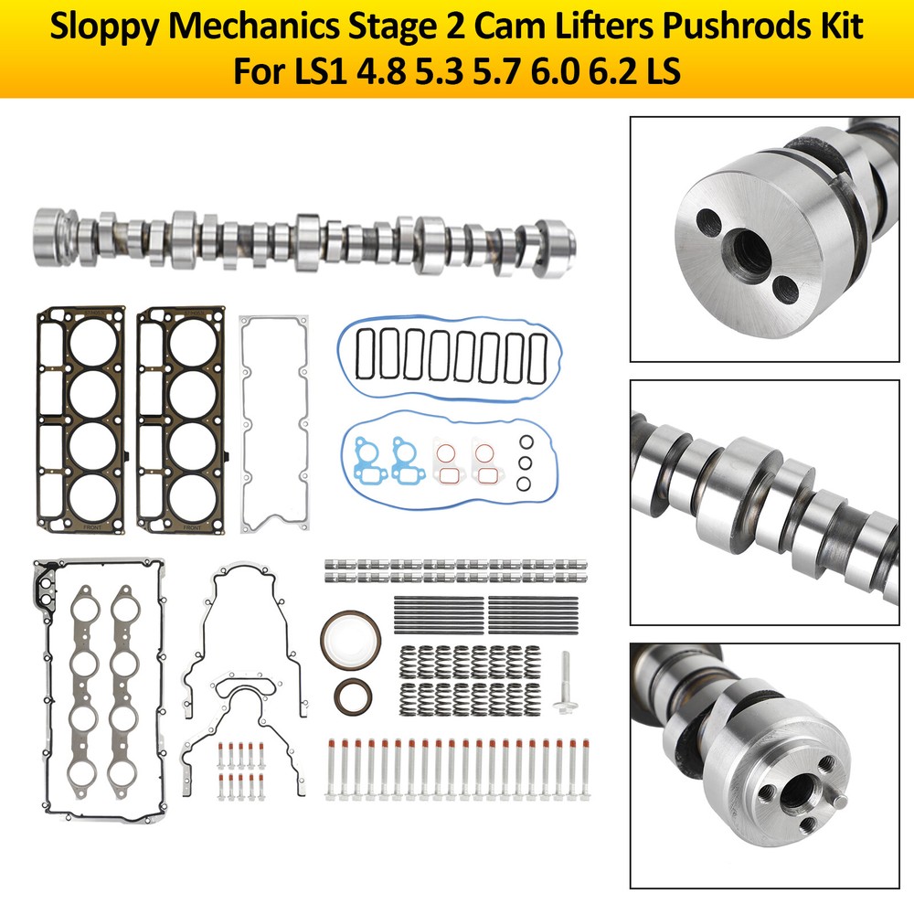 Sloppy Mechanics Stage 2 Cam Lifters Pushrods Set Fit LS1 4.8 5.3 5.7 6.0 6.2 LS