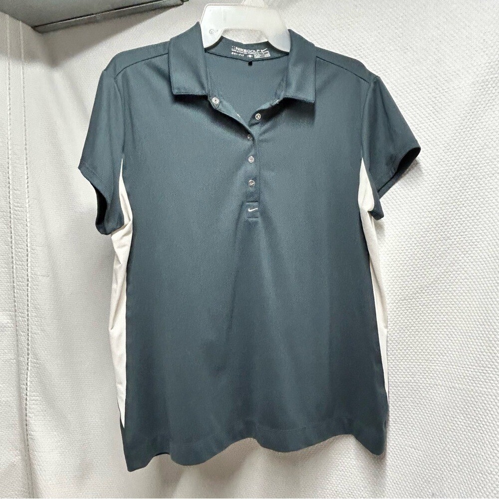 Nike Golf Womens Large Short Sleeve Polo in Greenish Gray