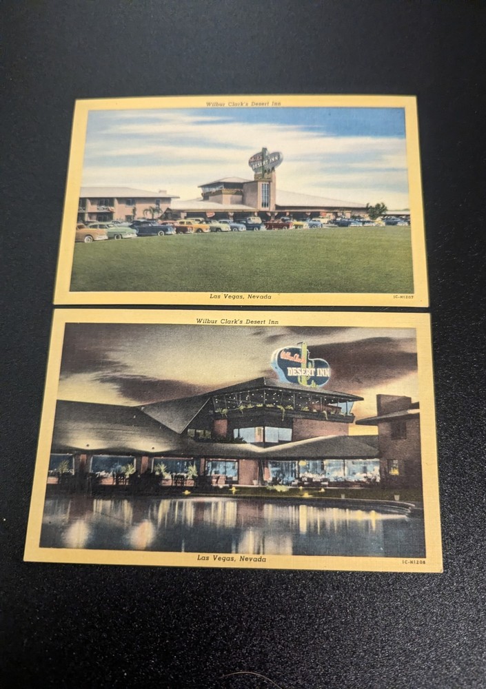 Vintage Linen Postcards Depicting Wilbur Clark's Desert Inn in Las Vegas, Nevada