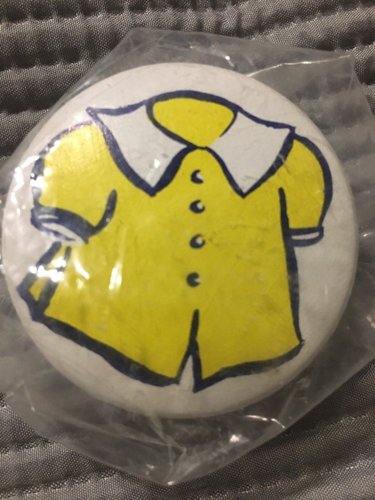 White Wooden Organizational Dresser Drawer Knob 2” Round Girls Yellow Blouse