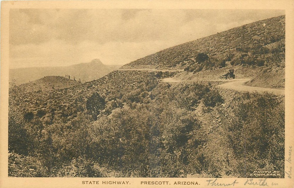 c1905 Prescott Arizona State Highway Baer Albertype Postcard 26-3501