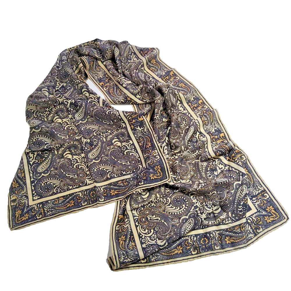 66x16 vintage jaeger silk scarf fashion accessory spring sheer paisley wrap