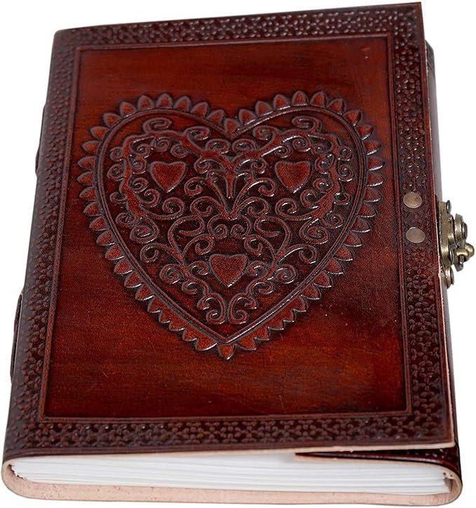 Handmade Leather Journal 8x6Vintage Diary–Single Lock Closure|200 Lined Pages