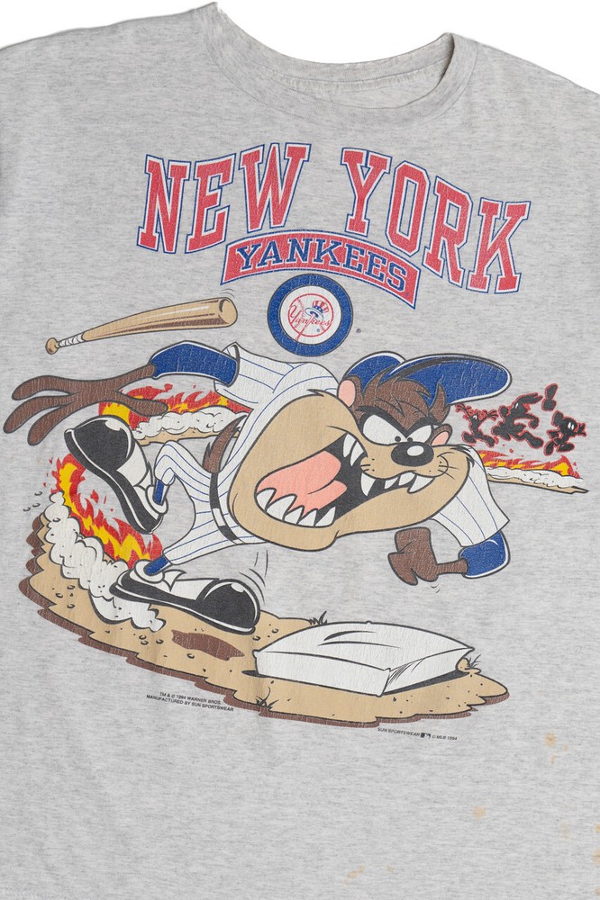 Remake 1994 Taz NY Yankees Too Hot To Handle Looney Tunes T-Shirt HN1251