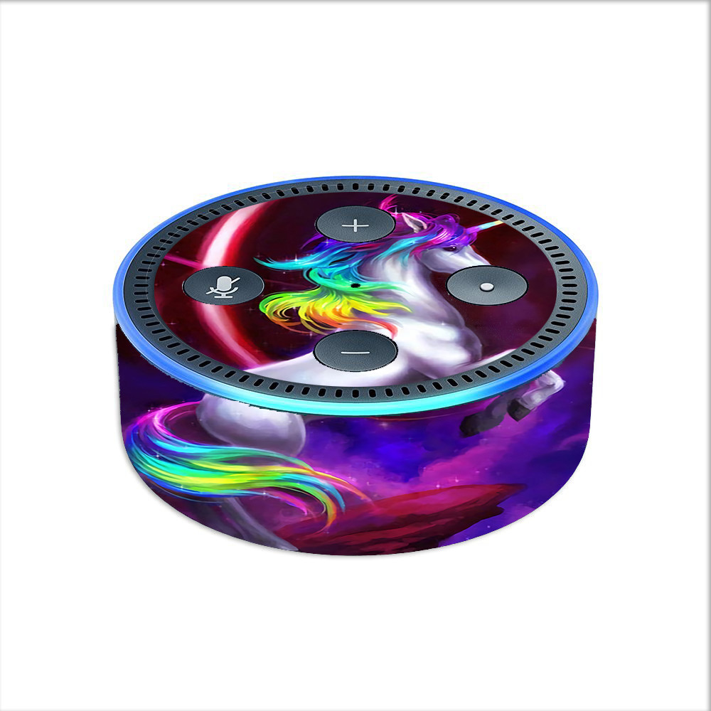 Skin Decal for Amazon Echo Dot 2 (2nd generation) / Unicorn Rainbows Space
