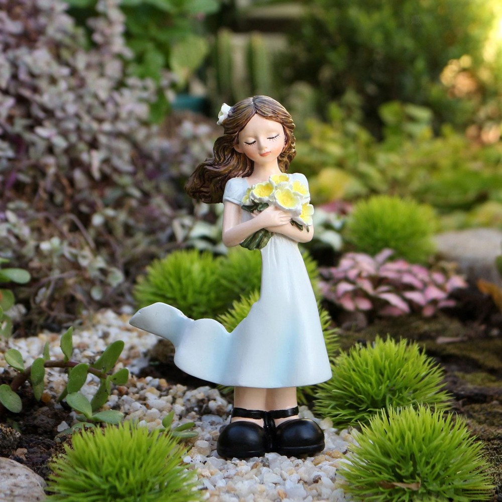 Girl Statue Artwork Resin Figurine Birthday Gift Decoration Ornament for Hallway