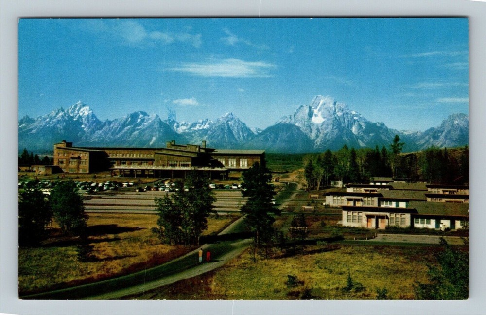Grand Teton National Park WY, Jackson Lake Lodge, Wyoming Vintage Postcard