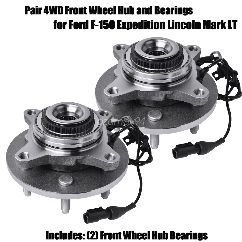 Pair 4WD Front Wheel Hub and Bearings for Ford F-150 Expedition Lincoln Mark LT