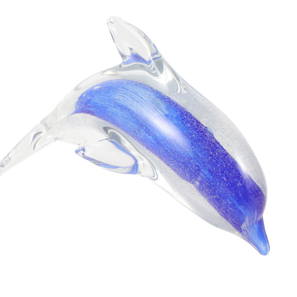 Glass Dolphin Figurine Seaside Stickers Ornament Bed Furniture Craft