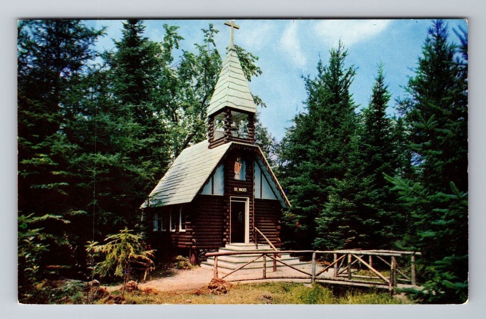 Jefferson NH-New Hampshire, Santa's Village, Exterior of Church Vintage Postcard